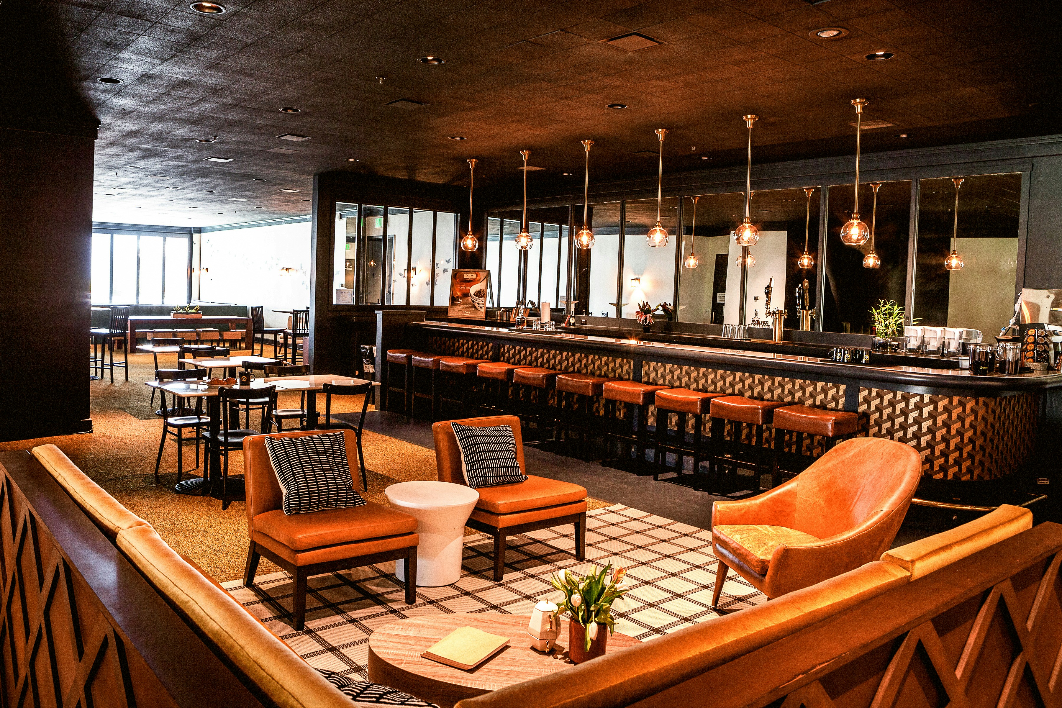 Upscale restaurant interior designed and built by REE Builders